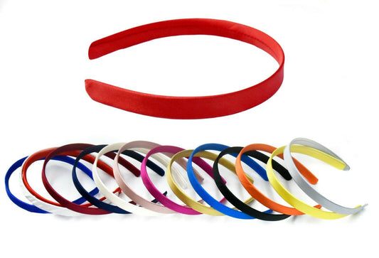 Plain Flat SATIN Fabric Thick ALICE BAND 15mm HEADBAND Hair Band Accessories