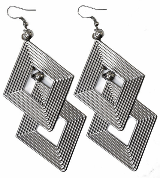 Fashion Boho Dangle Ear Earrings Women Long Tassel Rhombus