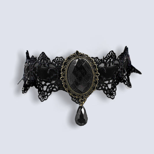Gothic Black Lace Necklace Collar Choker Halloween Vintage Vampire