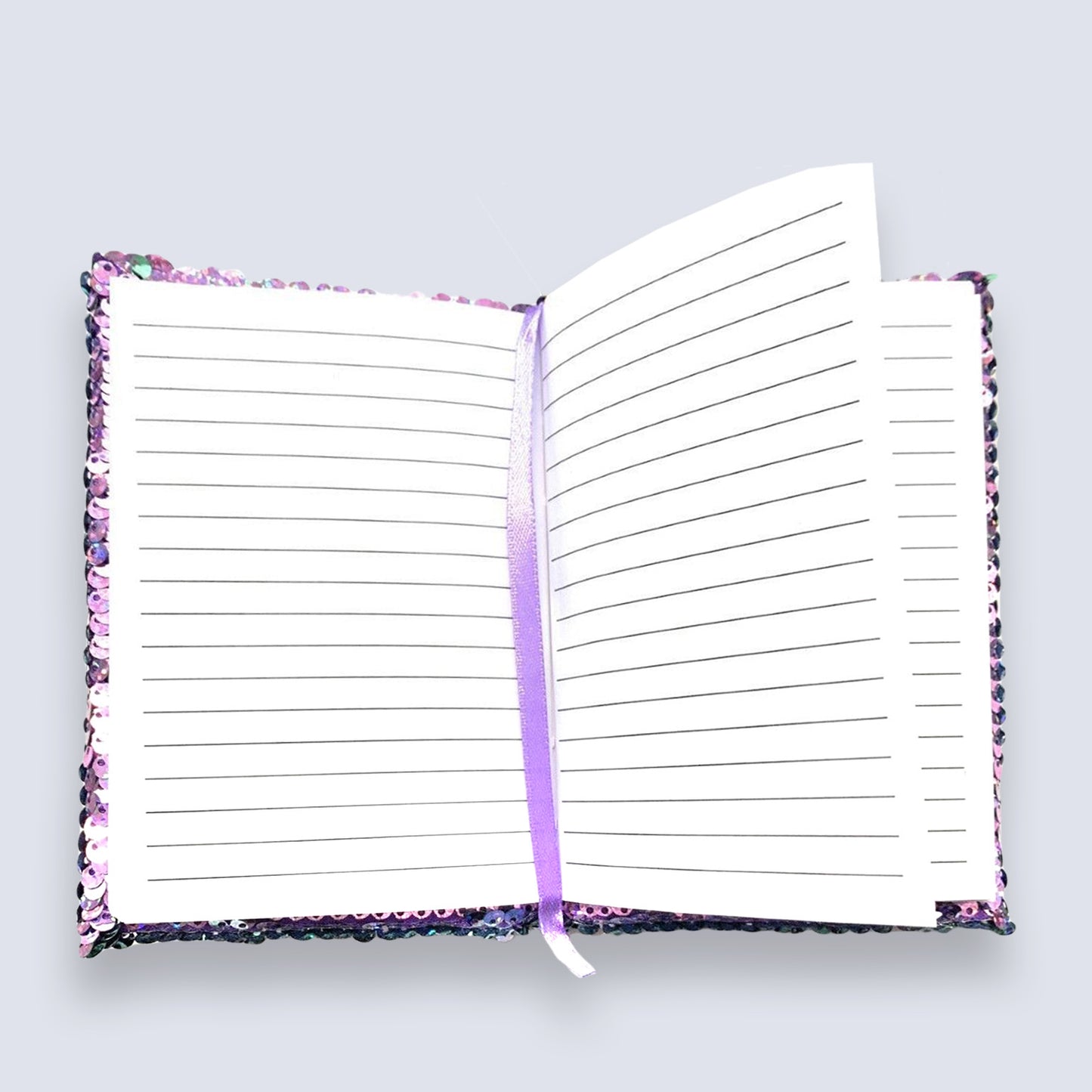 Small A6 Reversible Sequin Lilac Notebook Notepad Journal Diary Book Xmas Girls Gift