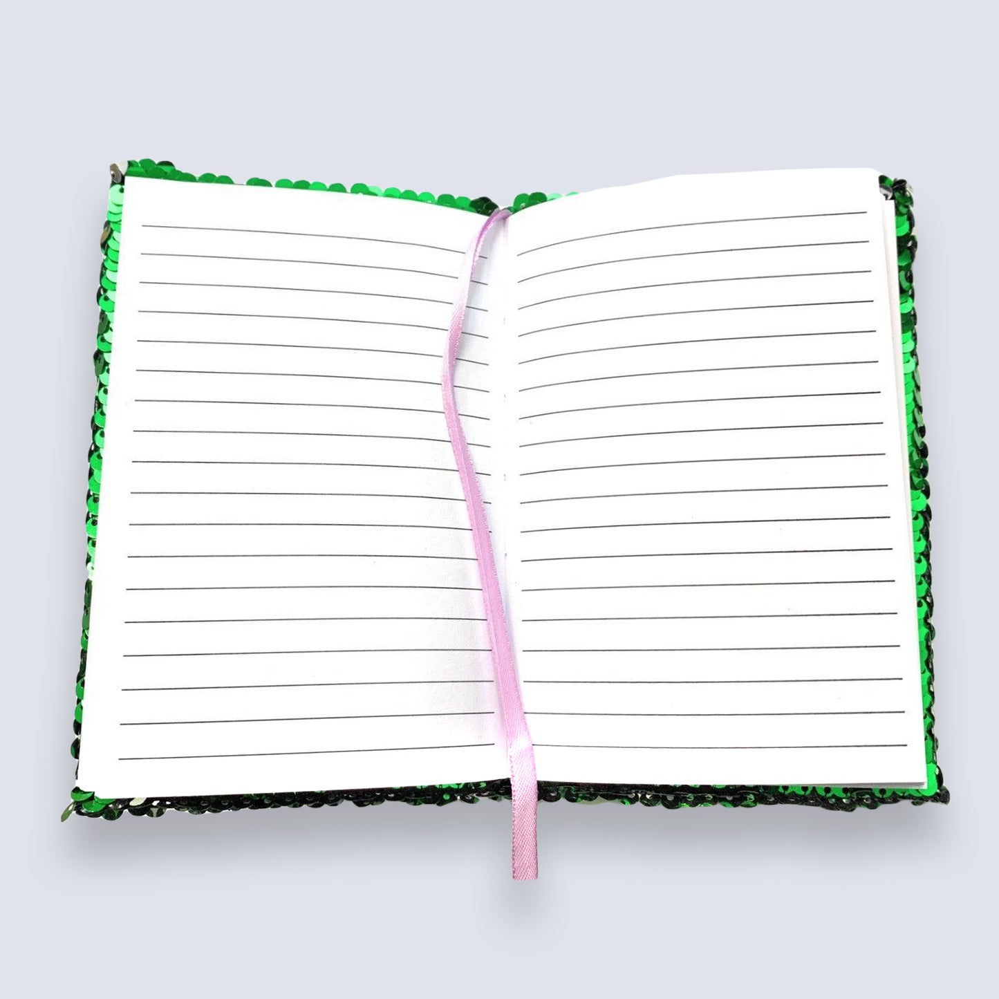 Small A6 Reversible Sequin Green Notebook Notepad Journal Diary Book Xmas Girls Gift
