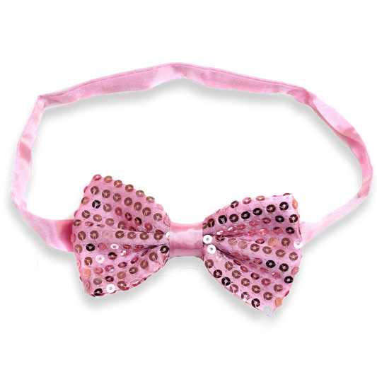 Sequin Satin Baby Pink Shiny Bow Tie Dickie Show Sparkly Fancy Dress Magic Mens Boys