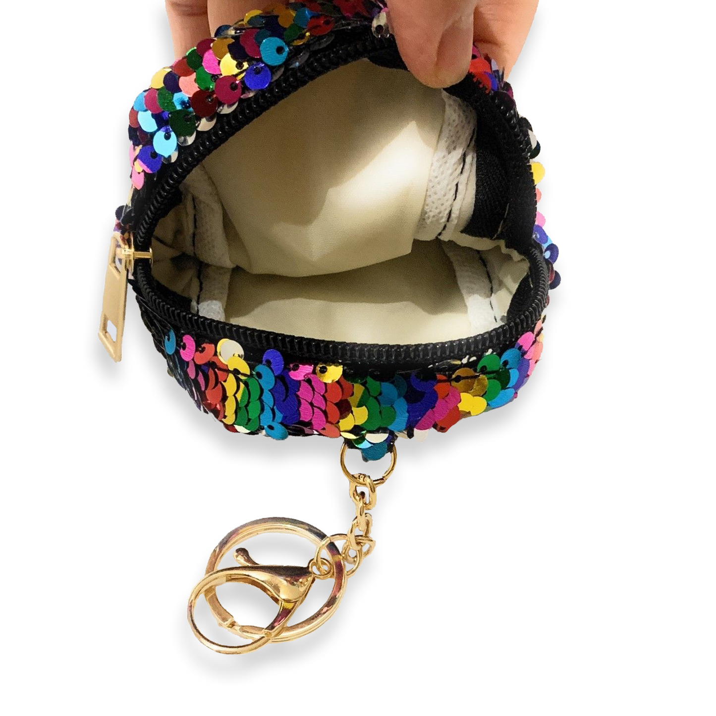 Sequin Colourful Rainbow Coin Purse Pouch Mini Backpack Bag Charm Keychain Wallet Girls UK
