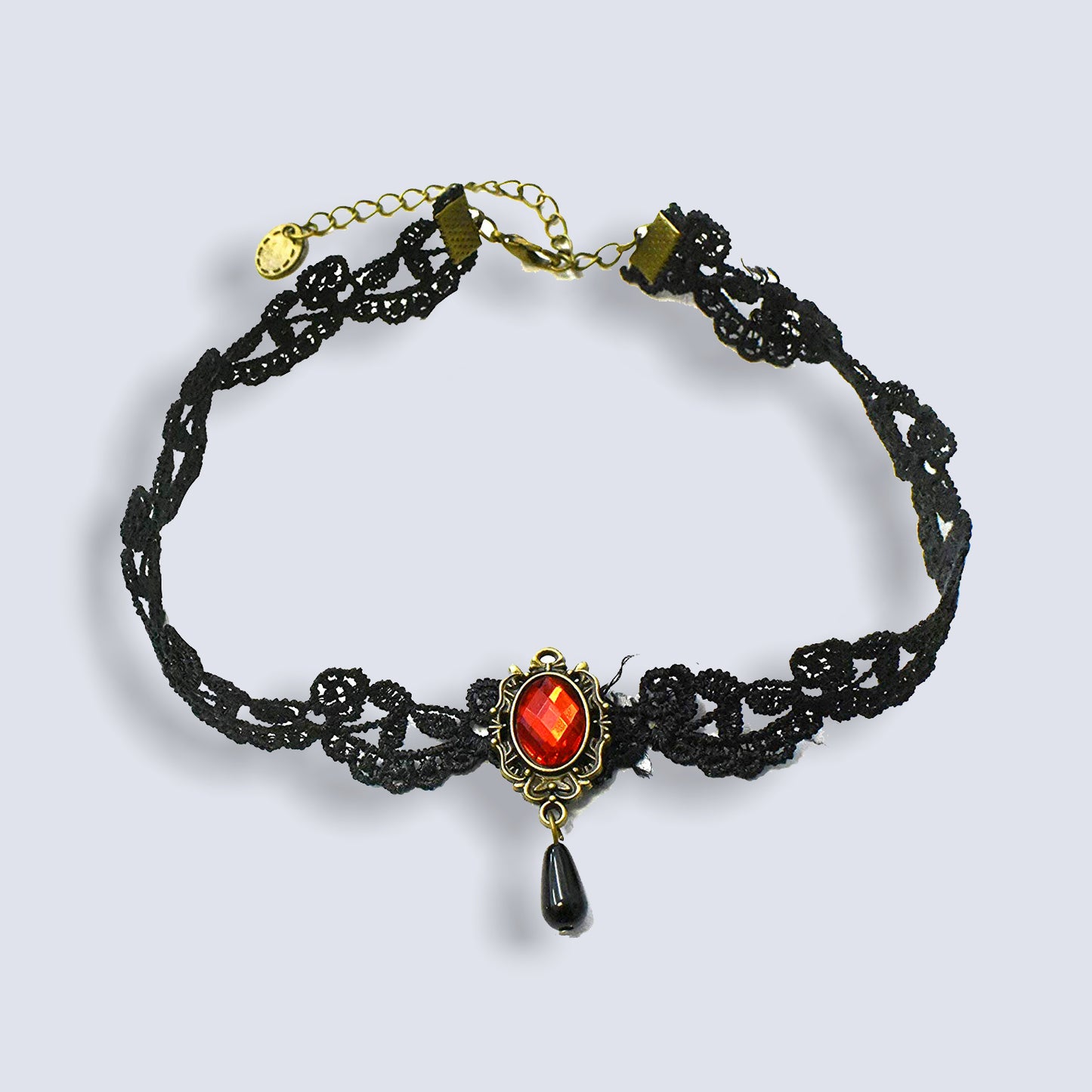 Gothic Red Slim Lace Necklace Collar Choker Halloween Retro Vintage Chain Vampire