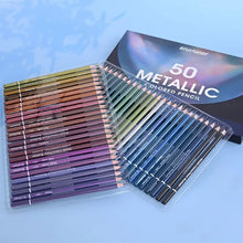 Load image into Gallery viewer, 50 Colours Pearlescent Colouring Pencils Set Craft
