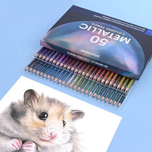 Load image into Gallery viewer, 50 Colours Pearlescent Colouring Pencils Set Craft