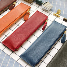 Load image into Gallery viewer, Large Capacity Leather Pencil Case