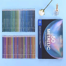 Load image into Gallery viewer, 50 Colours Pearlescent Colouring Pencils Set Craft