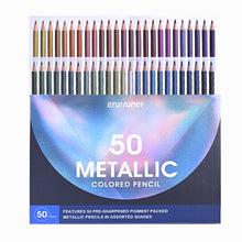 Load image into Gallery viewer, 50 Colours Pearlescent Colouring Pencils Set Craft