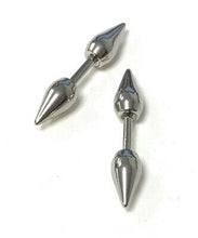 Load image into Gallery viewer, PAIR Stainless Steel Fake Cheater Mens Ear Plugs Earrings Studs Stretcher Spikes