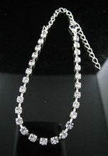 Load image into Gallery viewer, Adjustable Silver Diamante Crystal Anklet Foot Chain Ankle Bracelet Simple