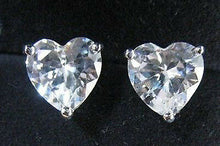 Load image into Gallery viewer, Quality Sparkly Platinum Silver Plated Heart Zircon Crystal Earrings Studs Gift