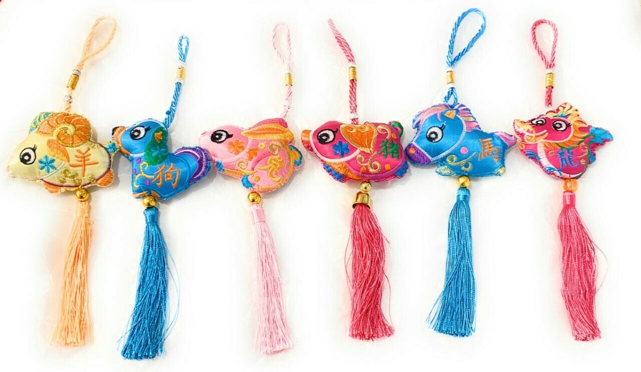 Lucky Tassel Chinese New Year Wall Hanging Car Deco Bag Charm - Zodiac Animals