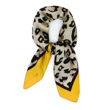 Load image into Gallery viewer, Big Square Leopard Animal Print Head Bandana Neck Thin Faux Silk Scarf 70cmx70cm