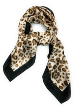 Load image into Gallery viewer, Big Square Leopard Animal Print Head Bandana Neck Thin Faux Silk Scarf 70cmx70cm