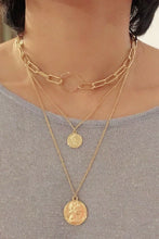 Load image into Gallery viewer, Girls Multi-layer Gold Coin Pendant Fashion Necklace Choker Pearl Chain Leopard