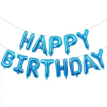Load image into Gallery viewer, Reusable 16" Happy Birthday Banner Foil Balloon Bunting Self Inflating Balloons