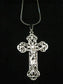 Quality Platinum Silver Plated Jesus on Cross Pendant Necklace Snake Chain Gift
