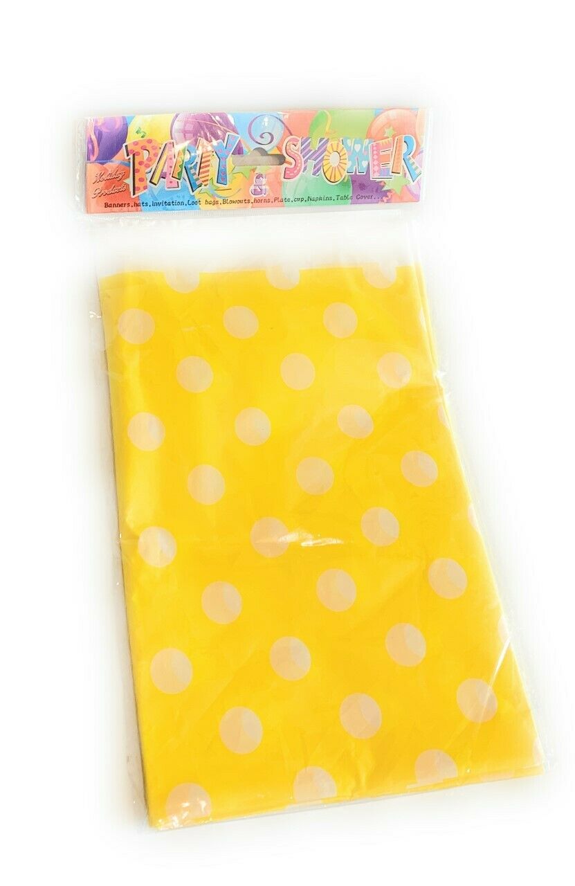 Disposable Polka Dot Table Cover Cloth Plastic PVC Tablecloth Birthday Party UK