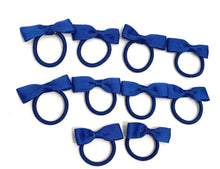 Load image into Gallery viewer, 10 Girls Hair Bow Bobble Elastic Bobbles Set - Primary School Colours - Gift