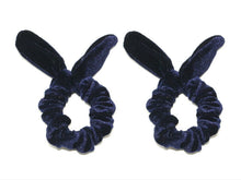 Load image into Gallery viewer, Pair of 2 Hair Scrunchies Girls Hair Bobbles Elastics Hair Bow / Bunny Ears Set