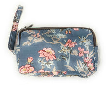 Load image into Gallery viewer, Fun PVC Canvas Wallet Purse Pouch Triple Zip w/ Wrist Strap Wristlet Clutch Bag