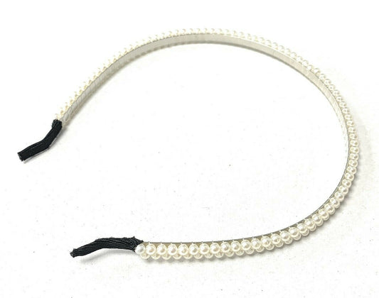 White Ivory Double Pearl Alice Band Hair Head Headband Bridal Girl Fashion Women