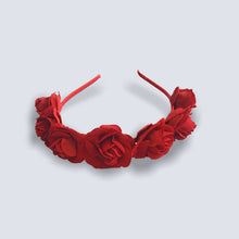 Load image into Gallery viewer, Rose Crown Headband Garland Halloween Sugar Skull Velvet Fabric Alice Band UK