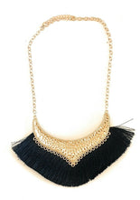 Load image into Gallery viewer, Girls Woman's Gold Tone Statement Tassel Bib Fashion Necklace Chain Gift UK