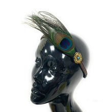 Load image into Gallery viewer, Peacock Feather Flapper Headband 1920s Great Gatsby Headdress Vintage Beads Gift
