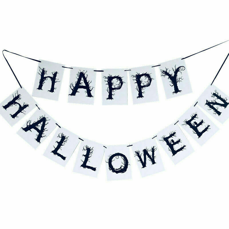 Happy Halloween Party Paper Bunting Decoration Pumpkin Banner Buntings UK Seller
