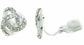 Swirl Stud Clip on Earrings Crystal Women Ladies Clipon Silver Bridal