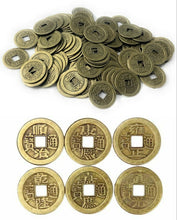 Load image into Gallery viewer, 100 x Chinese Dynasty Emperor Feng Shui Lucky Play Coins 24mm w/ Square Hole UK