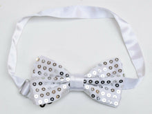 Load image into Gallery viewer, Sequin Satin Shiny Bow Tie Dickie Show Sparkly Fancy Dress Magic Mens Boys