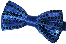 Load image into Gallery viewer, Classic SATIN SEQUIN Dickie Bow Tie Fancy Dress Party Pretied Wrap Around