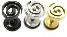 Load image into Gallery viewer, Spiral Stainless Steel Stud Earring Body Jewellery Fake Stretcher Mens Gothic