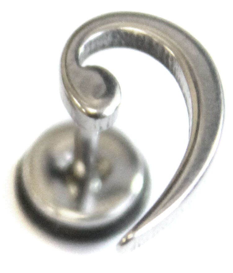 Bass Clef Surgical Stainless Steel Earrings Studs Music Goth Cheater Mens Womans