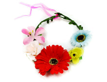 Load image into Gallery viewer, Large Wire Sun Flower Headband Crown Garland Summer Bridesmaid Wedding Party