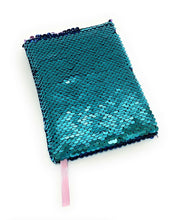 Load image into Gallery viewer, Small A6 Reversible Sequin Notebook Notepad Diary Book Childrens Girls Kids