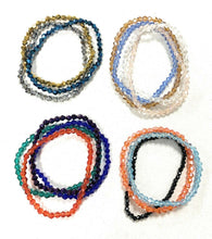 Load image into Gallery viewer, Girls Womans Ladies Classic Sparkly Crystal Beaded Elastic Bracelet Thin Slim