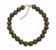 Load image into Gallery viewer, Large 18mm Brown Leopard Print Acrylic Bead Vintage Statement Necklace Choker