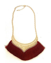 Load image into Gallery viewer, Girls Woman's Gold Tone Statement Tassel Bib Fashion Necklace Chain Gift UK