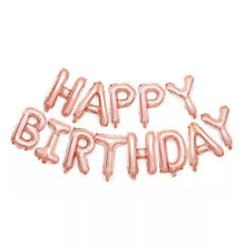 Load image into Gallery viewer, Reusable 16" Happy Birthday Banner Foil Balloon Bunting Self Inflating Balloons