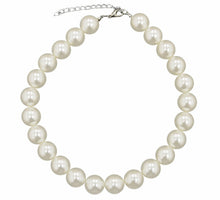 Load image into Gallery viewer, Large Big Giant Pearl 18mm Light Cream Pearl Necklace Bib Vintage Great Gatsby