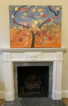 Load image into Gallery viewer, Large Framed 80cm x 100cm Oil Painting on Canvas Art Abstract Tree Circle Swirls