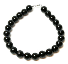 Load image into Gallery viewer, Large Big Giant Pearl 18mm Black Pearl Necklace Bib Vintage Great Gatsby