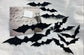 Black White Happy Halloween Bunting w/ 12 3D Bats Party Wall Decoration Bat Set