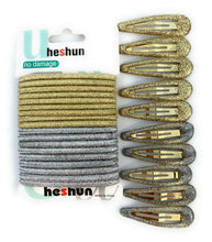Load image into Gallery viewer, 30 PCS Sleepie Elastics Hair Head Bands Snap Clips Hairbands Bobbles SCHOOL SET