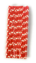 Load image into Gallery viewer, 25 Retro PAPER STRAWS Biodegradable Birthday Party Christmas Tableware Staw UK