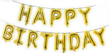 Load image into Gallery viewer, Reusable 16" Happy Birthday Banner Foil Balloon Bunting Self Inflating Balloons